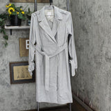 LC Lauren Conrad Womens Beltled Fabric Trench Coat 1661b46da3b0f9 Black Multi M