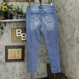 DG2 by Diane Gilman Womens Straight Leg Distressed Stretch Jeans Blue 14 Tall