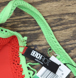 Beach Riot Womens Crochet Milana Bikini Swim Top BR61705S6 Aqua Have Red Multi L