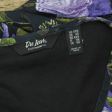 Du Jour Womens Floral Printed Woven Top with Smocked A342170 Violet Purple 2XS
