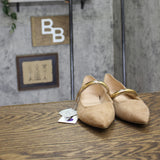 A New Day Womens Cassidee Metal Mary Jane Flats 94462490 Taupe Brown 6M