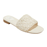 A New Day Woven Raffia Slide Sandals with Memory Foam Insole White Multi 8M