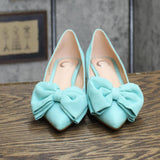 Journee Collection Women's Orana Bow Heels Shoes ORANA-PUMP Mint Blue Green 5.5M