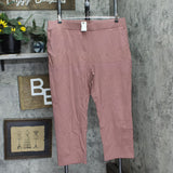 Logo By Lori Goldstein Supreme Ponte Crop Slim-Leg Pants Cherry Mocha Brown XL