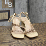 A New Day Women's Mirabel Strappy Heels 89530584 Beige Brown 8.5M