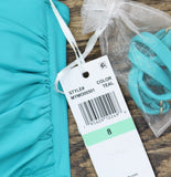 Anne Cole Standard Twist Front Shirred One Piece Swimsuit Teal Blue Green 8