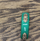 Premier Design Embellished Filigree Bangle Bracelet Green 3"