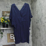 Lauren Ralph Lauren Tunic Swim Cover Up Dress 20151080W Dark Navy Blue 3X