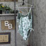 Cyn & Luca Amazonia Drawstring Side One Piece Swimsuit Army Green Multi XL