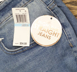 Gogo Jeans Distressed Frayed Straight-Leg Jeans Medium White Wash Blue 20W