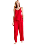 State Of Day Womens Lace-Trim Pajama Pants 100198303MS Tango Red 2XL