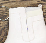 Journee Collection Foam Inside Zip Block Heel Booties Ivory Off White 9.5M