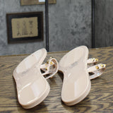 Inc International Concepts Womens Ellie Jelly Flat Sandals Nude Stud Brown 10M