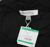 Kasper Womens Keyhole Ring Short Sleeve Knit Top Blouse 10924137 Black L