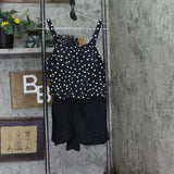 Swim Solutions Womens Polka Dot Romper One Piece Swimsuit Black / White 10