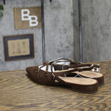 A New Day Womens Twiggy Multi Buckle Mini Heel Flats 94303760 Brown 8.5M