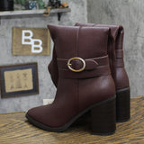 A New Day Rhonda Under-Knee Block Heel Boots 94637582 Burgundy Red 7M