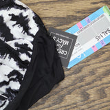 Swim Solutions Twist Bra Skater One Piece Swimsuit Feral Stripes Black 18W