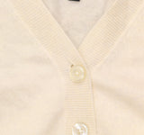 Aqua Womens Front Button Cashmere V-Neck Cardigan Sweater V10337 Ash Off White L