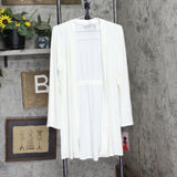 Nina Leonard Womens Matte Jersey Back Cardigan 690155 Ivory Off White L