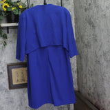 Ny Collection Colorblock 3/4 Sleeve Jacket Dress Set Cobalt Blue / White 16W