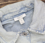 Style & Co. Womens Button Up Classic Denim Trucker Jacket Tropic Blue M