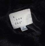 A New Day Womens Snap Zip Front Faux Leather Moto Biker Jacket Black S
