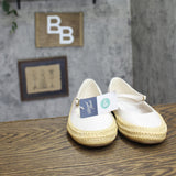Universal Thread Womens Bea Flats Mary Jane Espadrille Cream / White 9.5M