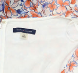 Tommy Hilfiger Sleeve Surplice Midi Dress Ivory Off White / Grenadine Red 10