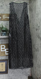 Cupshe Womens Lace Sheer Plunge MIDI Swim Cover-up Dress Black M