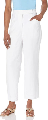 Club Monaco Womens Wide Leg Linen Blend Trousers White / Blanc 12