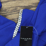 Tahari ASL Womens Rhinestone Trim Shift Dress DAM625-T4 Cobalt Blue 4