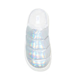 Stars Above Merritt Platform Shine Scuff Slide Slippers Silver Gray S (5-6)