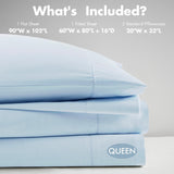 Madison Park 500 TC Egyptian Cotton 4-Piece Sheet Set MP20-8229 Blue Queen