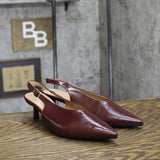 A New Day Womens Samantha Sling Back Kitten Heels 94462864 Burgundy Red 7.5M