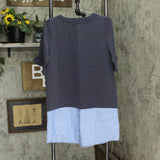 Doe & Rae Womens Mixed Media Round Neck Flutter Sleeve Dress 23467D