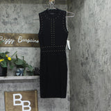 Guess Womens Sleeveless Studded Veronika Sweater Dress D4BK01Z1090 Jet Black XS