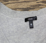 Aqua Womens Button Front Sweater Cashmere V-Neck Cardigan V10337 Light Gray XL