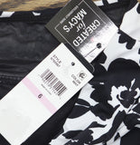 Island Escape Womens Poolside Printed Skirtini Swim Bottom Black / White 6