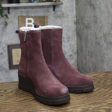 Lucky Brand Suede Almond Toe Ankle Chelsea Boots Booties Winter Cherry Purple 5M