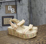 Anne Klein Womens Verse Platform Sandal VERS02F9 Brown Multi 9M