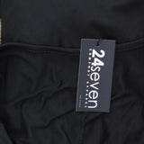 24Seven Womens Plus Size Knit Faux Wrap Short Sleeve Dress Black 1X