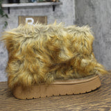 A New Day Terra Faux-Fur Slip-On Ankle Boots 94715797 Brown 9M