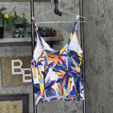 Anne Cole Floral Easy Triangle Tankini Swim Top Riviera Floral Blue Multi 18W