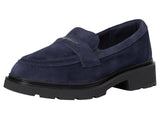 Clarks Suede Lauryl Step Loafer 26184351 Navy Blue 10W