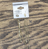 Express Womens Asymmetric Drop Chain Dangly Earrings Gold Yellow 3.25"