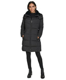 Calvin Klein Womens Faux-Fur-Lined Midi Puffer Coat Black S