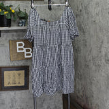 Black Tape Womens Trendy Plus Size Button Front Trapeze Dress Black / White X