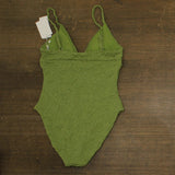 Andie Womens The Lanikai One Piece Textured Swimsuit AO574 Gecko Green M