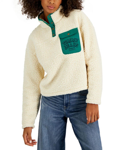 Tommy Jeans Women's Quarter-Snap Sherpa Pullover T2HE0EGI